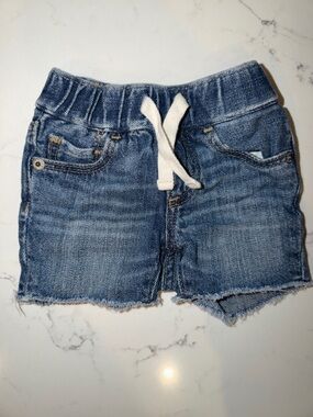 GAP Toddler Denim Shorts with White Drawstring
